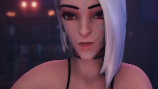 Ashe and Mercy Halloween Futa Blowjob