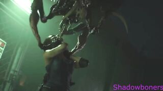 Jill Valentine Gets Deepthroated by Horny Spider