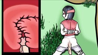 Naruto hentai Sarada monstercock anal