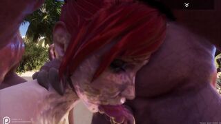 Big Breasted Redhead Cutie Gangbanged by a Pack of Pigmen (Wild Life) [preview]