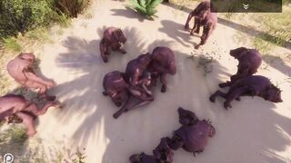 Big Breasted Redhead Cutie Gangbanged by a Pack of Pigmen (Wild Life) [preview]