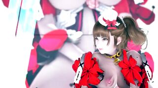 3D Animation Idol in Slut Suit on the Stage Sexy Dance MMD