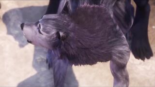 3D Werewolf Mating With Another Werewolf Monster