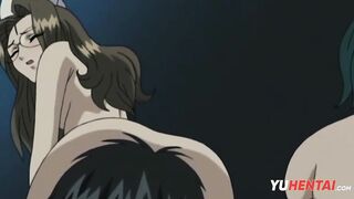 Teen makes threesome with doctor | Anime hentai