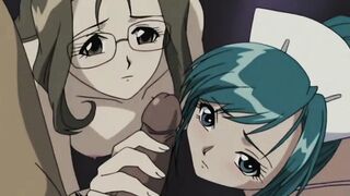 Teen makes threesome with doctor | Anime hentai
