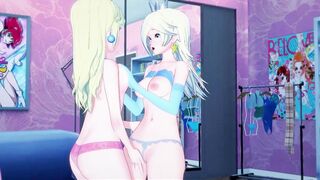 Peach Fingering Rosalina until she Orgasms. 3D Lesbian Hentai.