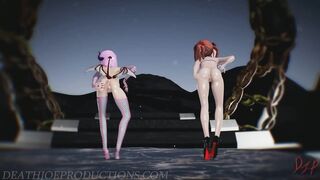 MMD R18+ Demon Misaka 4.0 and Kuroko Chocolate Cream Portal Island 1179