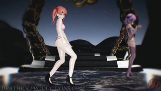 MMD R18+ Demon Misaka 4.0 and Kuroko Chocolate Cream Portal Island 1179