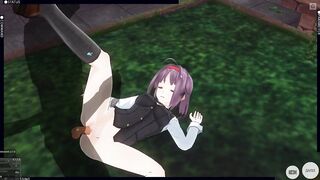 3D HENTAI Konno Yuuki Gets Fucked in the Yard and Takes a Creampie