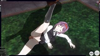 3D HENTAI Konno Yuuki Gets Fucked in the Yard and Takes a Creampie