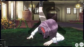 3D HENTAI Konno Yuuki Gets Fucked in the Yard and Takes a Creampie