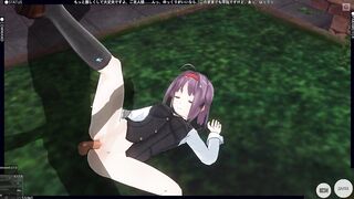 3D HENTAI Konno Yuuki Gets Fucked in the Yard and Takes a Creampie