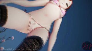 MMD R18 4k Bikini and Stockings Misaka - Lean on 1021