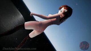 MMD R18 4k Bikini and Stockings Misaka - Lean on 1021