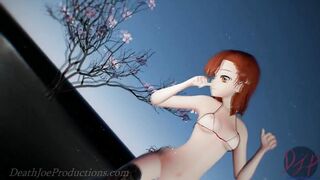 MMD R18 4k Bikini and Stockings Misaka - Lean on 1021