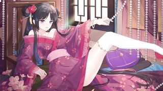 Hot Japanese Girl in Kimono Cowgirl Fuck