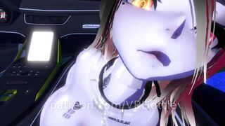 Chained Drooling Tattooed Red Head Rides you in Passenger Seat of Lamborghini Car Fuck POV Lap Dance