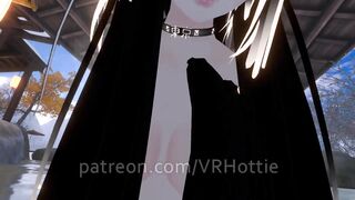 Nude Dragon Girl Face Rides you at Hot Spring White Black Hair Tail Play Sensual POV Lap Dance