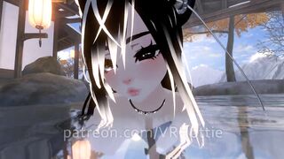 Nude Dragon Girl Face Rides you at Hot Spring White Black Hair Tail Play Sensual POV Lap Dance