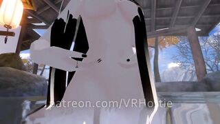 Nude Dragon Girl Face Rides you at Hot Spring White Black Hair Tail Play Sensual POV Lap Dance