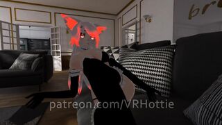 Red Head Maid with Thigh Highs Face Sitting Foot Job Stepping on Couch POV Lap Dance