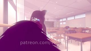 Teen Cat Girl Student Gets Nude & Face Rides you with Hidden Vibrator in Class POV Lap Dance
