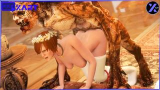 Ведьма в белых чулках трахается с Гулем