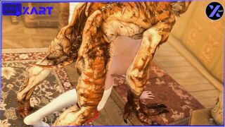 Ведьма в белых чулках трахается с Гулем