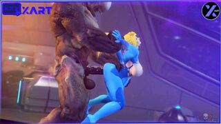 A monster with a huge dick fucks a blonde in anal