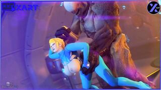 A monster with a huge dick fucks a blonde in anal