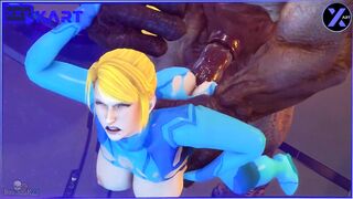 A monster with a huge dick fucks a blonde in anal