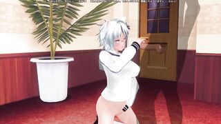 3D HENTAI Neko schoolgirl called you home to jerk off your cock