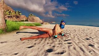 treinando na praia sozinho