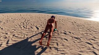 treinando na praia sozinho