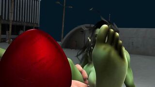 She-Hulk gets huge Juggernaut cock in all her holes | 彼女-ハルクは彼女のすべての穴で巨大なジャガーノートコックを取得します