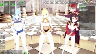 Konosuba Aqua Darkness and Megumin Finger Themselves for You - Anime Hentai 3d Uncensored
