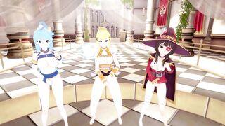Konosuba Aqua Darkness and Megumin Finger Themselves for You - Anime Hentai 3d Uncensored