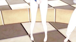 Konosuba Aqua Darkness and Megumin Finger Themselves for You - Anime Hentai 3d Uncensored