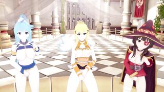 Konosuba Aqua Darkness and Megumin Finger Themselves for You - Anime Hentai 3d Uncensored