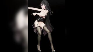 HONKAI IMPACT RAIDEN MEI HENTAI MMD 3D MUSIC DANCE MIXT BLACK HAIR COLOR EDIT SMIXIX