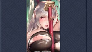 [Adult Games by Andrae] Rin's Stroking Her Pussy with a Sword - Sex Video 1 [King of Kinks - Nutaku]