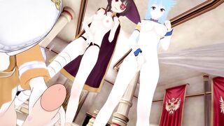Konosuba Harem of Girls Finger Themselves and Jerk You Off - Anime Hentai 3d Uncensored