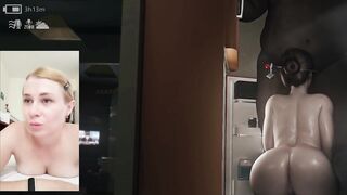 Mei sucks a huge cock