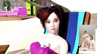 sunbathing on the beach with big boobs