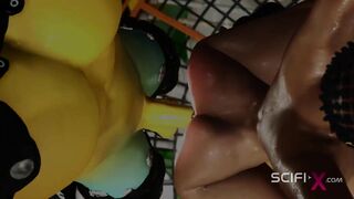 Fuck me hard. Sex with a sci-fi android in the lab