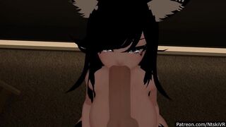 VRChat Big Titty Neko Mommy milks your cock dry at a sleepover~ (POV, PREVIEW)