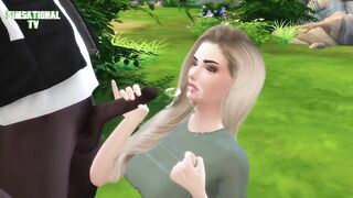 Interracial Teens Fuck in Public 3D