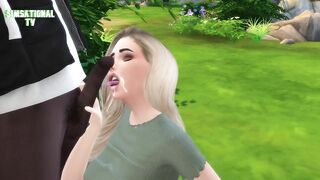 Interracial Teens Fuck in Public 3D