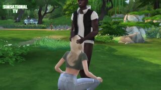 Interracial Teens Fuck in Public 3D
