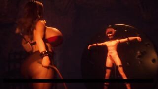 Whipping BDSM Domination with Hero and Witch - Japanese Hentai Game